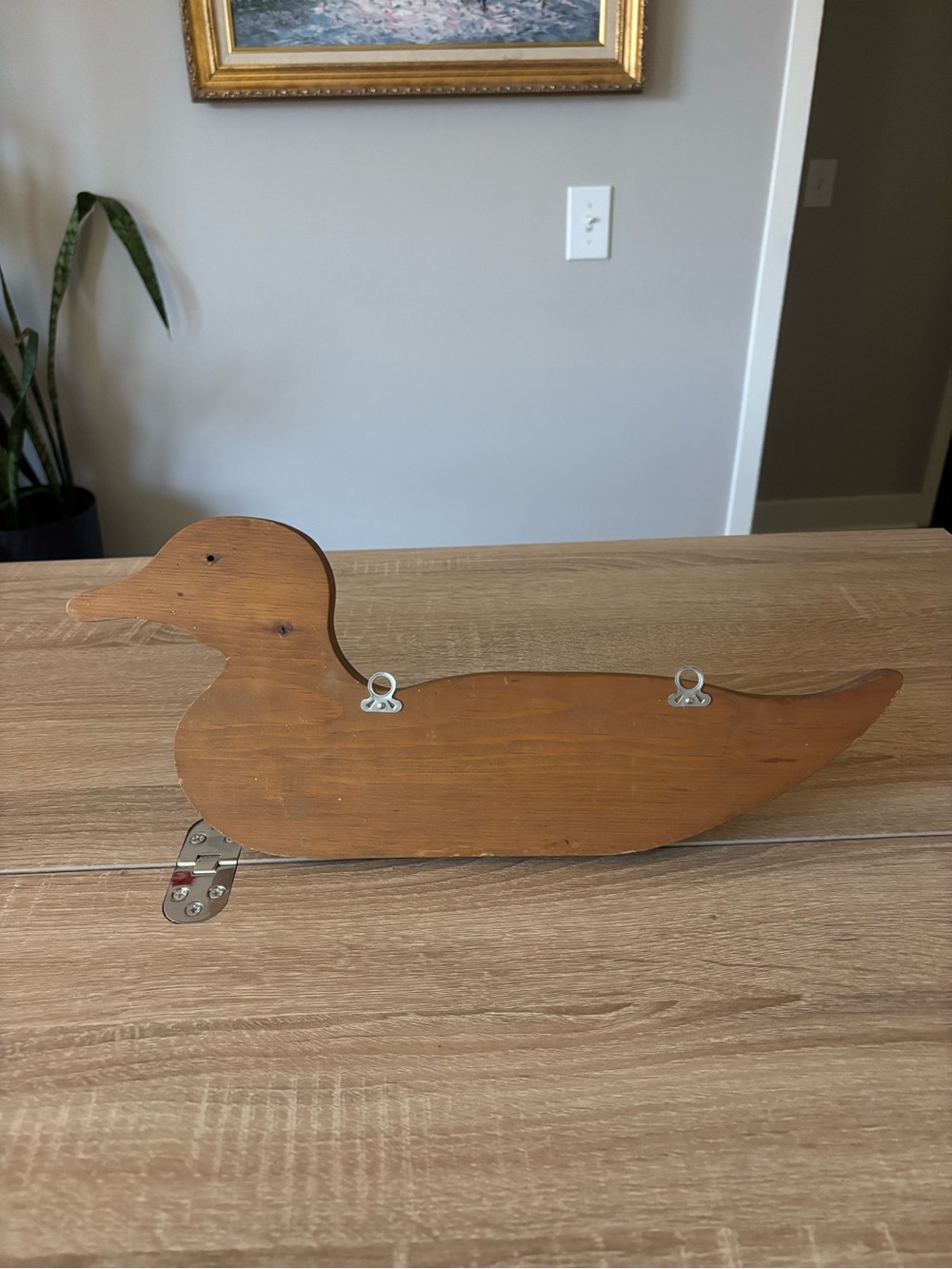 Vintage Handmade Wooden Hanging Duck Shelf - 3 Hooks - Picture 3 of 4